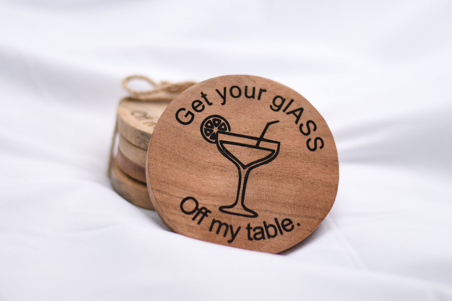 Rustic wood coaster [Glass off my table]