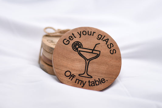 Rustic wood coaster [Glass off my table]