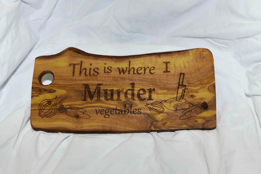 Rustic cutting board Where I murder vegetables