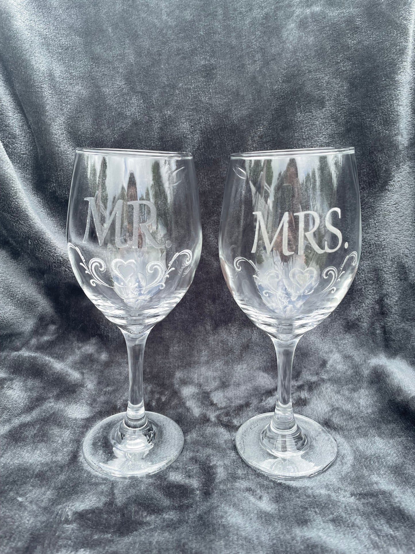 Laser engraved wine glasses