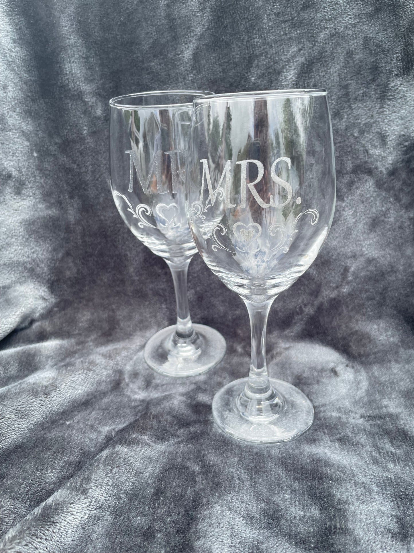 Laser engraved wine glasses