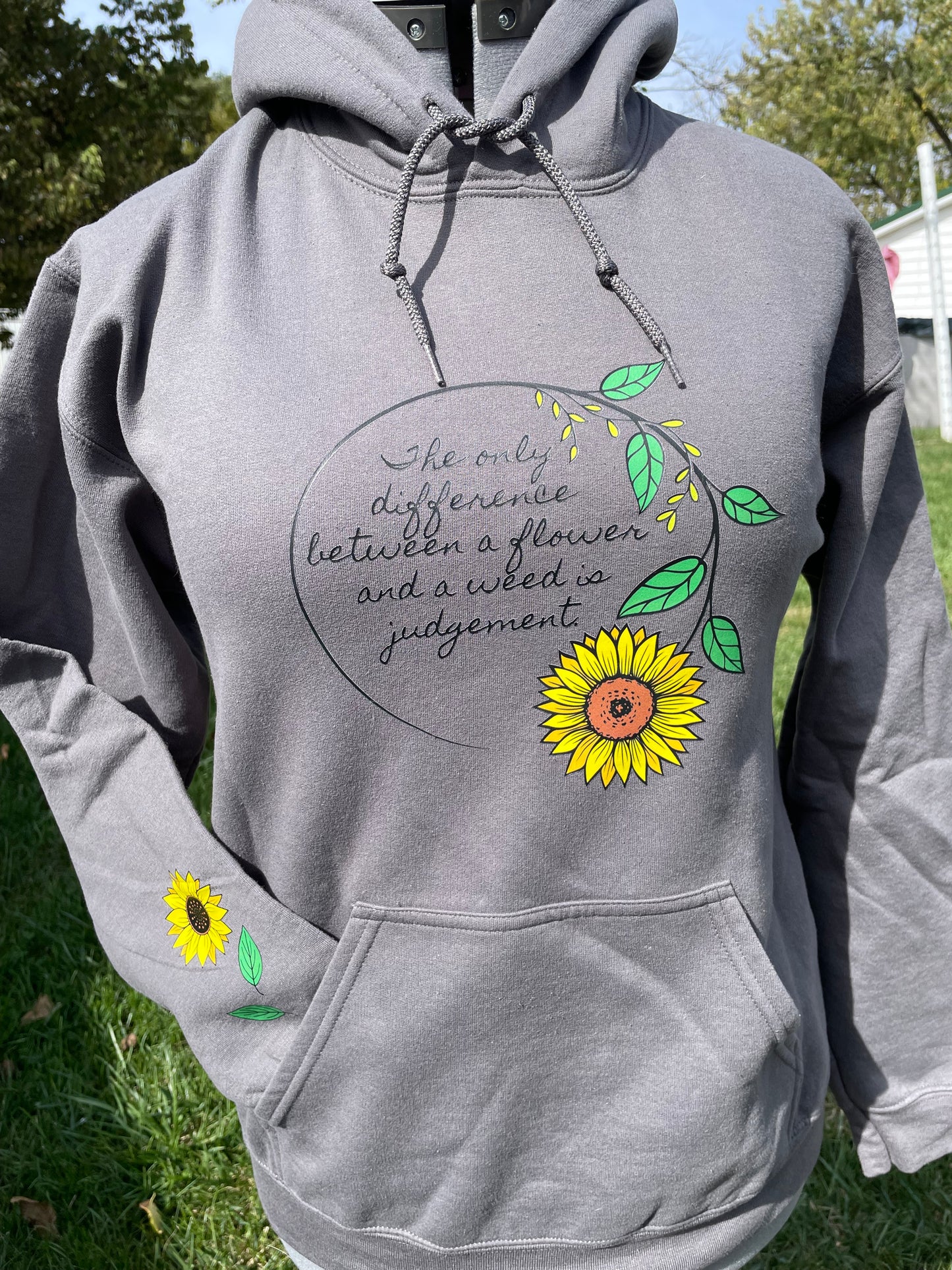 long sleeve hooded sunflower sweatshirt