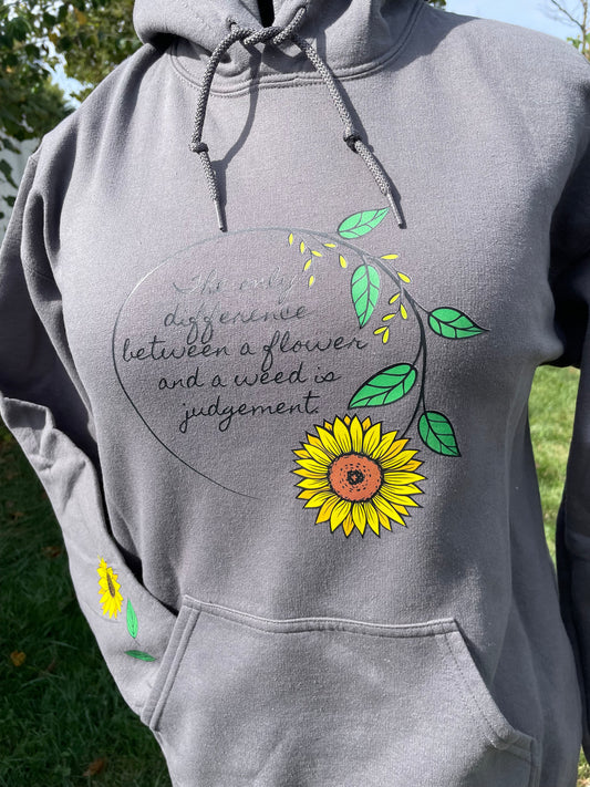 long sleeve hooded sunflower sweatshirt